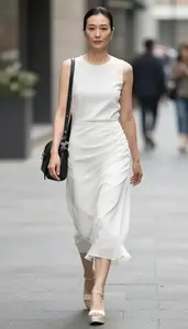 Chiffon Casual Dress Stock Photo White Fashion