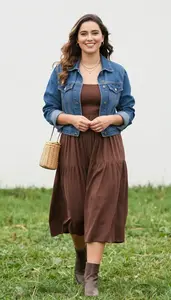 Contemporary Edge Chocolate Brown Garden Party Dress Fashion