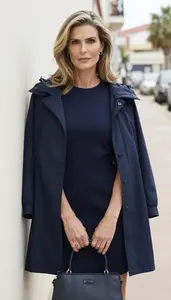 Crew Neck Sweater Dress Stock Photo Navy Blue Fashion