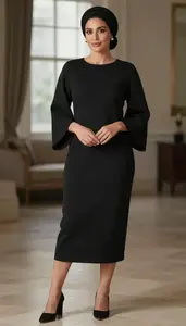 Designer Collaboration Black Bell Sleeve Midi