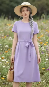 Editorial Belted Summer Dress Western European Woman Woman Fashion