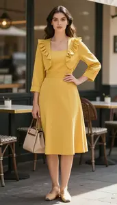 Editorial Retro Dress Woman In Mid 20s Woman Fashion