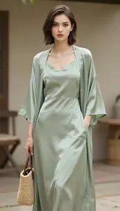 Editorial Satin Maxi Dress Young Professional Woman Fashion