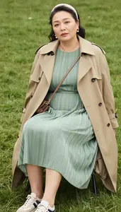 Editorial Voile Dress Mature Woman Woman Fashion