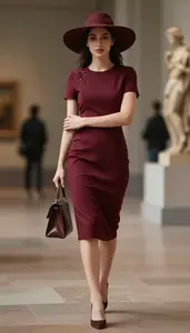 Elegant Fair Skinned Woman Woman In Embroidered Dress
