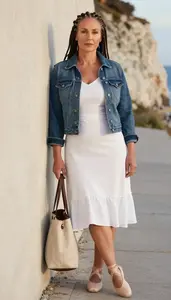 Elevated Basics White Ruffle Midi Dress