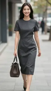 Elevated Womenswear Charcoal Tailored Dress