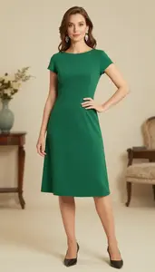 Emerald Green A Line Silhouette Formal Dress Fashionable Woman Fashion