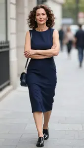 Fabulous Woman In Sleeveless Midi Stock Photo