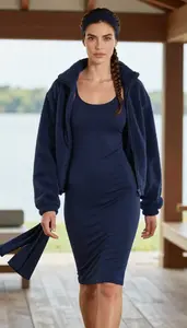 Fair Skinned Woman Woman Minimalist Outfit Stretchy Athletic Dress