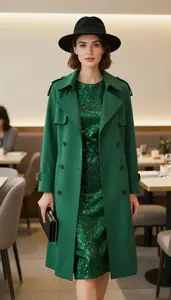 Fashion Forward Emerald Green Sparkly Dress Stock Photo