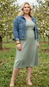 Fashion Forward Sage Green Relaxed Dress