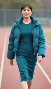 Fashion Forward Teal Workout Dress Stock Photo