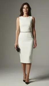 Fitted Evening Dress Stock Photo White Fashion