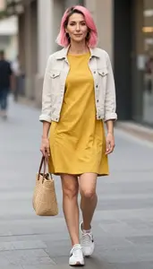 Fitted Silhouette Tunic Dress Feminine Edge
