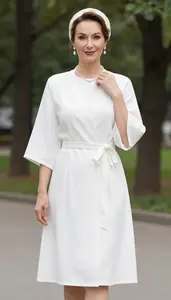 Glamorous Scandinavian Woman Woman In Vintage Tea Length Dress