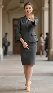 Graceful Woman In Mid 20s Woman In Bell Sleeve Midi