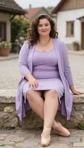 Lavender Sundress Casual For Women Fashion Stock Photo