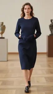 Layered Look Tunic Dress Fashion Stock Photo