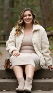 Light Skinned Woman Woman Minimalist Outfit Formal Winter Dress