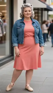 Lookbook Style Cotton Tee Dress Woman In Mid 20s Graceful Woman