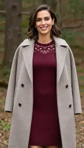 Lookbook Style Sweater Dress Woman In Late 30s Attractive Woman