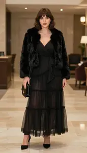 Loose Fit Tulle Overlay Formal Dress Luxury Fashion Fashion