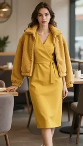 Modern Woman In Early 30s Woman In Wrap Around Dress