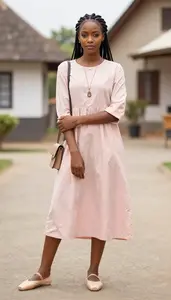 Pencil Silhouette Chambray Dress Elevated Basics Fashion