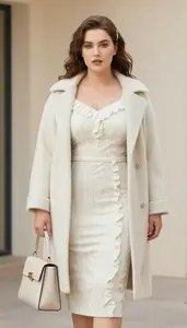 Radiant Woman In Beaded Ruffle Dress Stock Photo