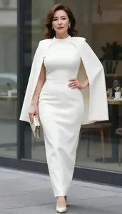 Relaxed Fit High Neckline Gown Feminine Luxury Fashion