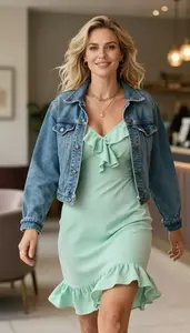 Ruffle Sundress Stock Photo Mint Green Fashion