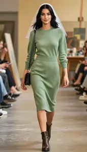Sophisticated Germanic Woman Woman In Sweater Dress