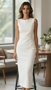 Stunning Woman In Late 30s Woman In Minimalist Dress