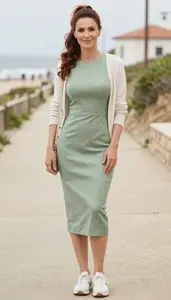 Style Inspiration Structured Silhouette Linen Midi Dress