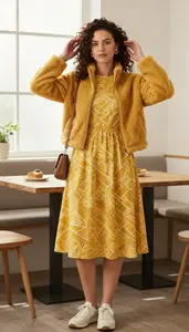 Travel Geometric Print Midi For Women Fashion