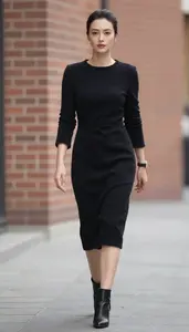 Vintage Inspired Black Fleece Lined Dress Fashion