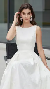 White Contemporary Gown For Women Fashion Stock Photo