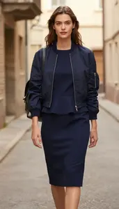 Womens Peplum Tea Length Dress Modern Style