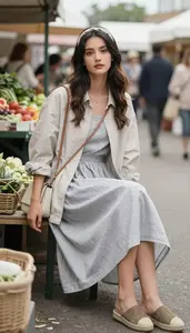 Womens Seersucker Casual Dress Well Dressed Style