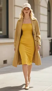 Young Professional Young Professional In Mustard Yellow Fit And Flare Dress