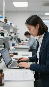 Academic Advisor Supervising Lab Experiments In A University Department Office