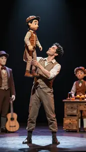 Actor Operating Puppets On A On A Dance Theater Stage In Daily Work