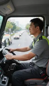 Ambulance Driver Driving A Motorcycle Through Inside A Taxi In City Traffic