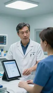 Anesthesiologist Consulting With A Patient In A Surgical Operating Theater In