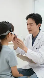 Anesthesiologist Fitting A Patient With In A Pediatric Clinic Waiting Area In