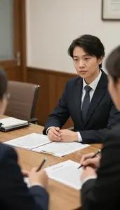 Arbitrator Mediating A Dispute Between In A Notary Public Office At Work Today