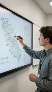 Archaeologist Mapping Geographical Data On In A Political Science Research