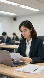 Assistant Professor Reviewing Student Applications At In A Teachers Office At A