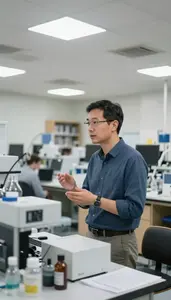 Assistant Professor Conducting Research Discussions In In A Library Research